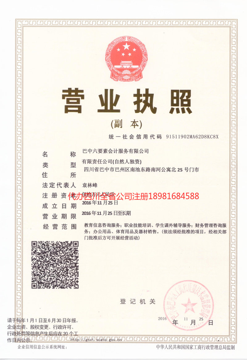 雅安市雅安市六要素会计服务有限公司